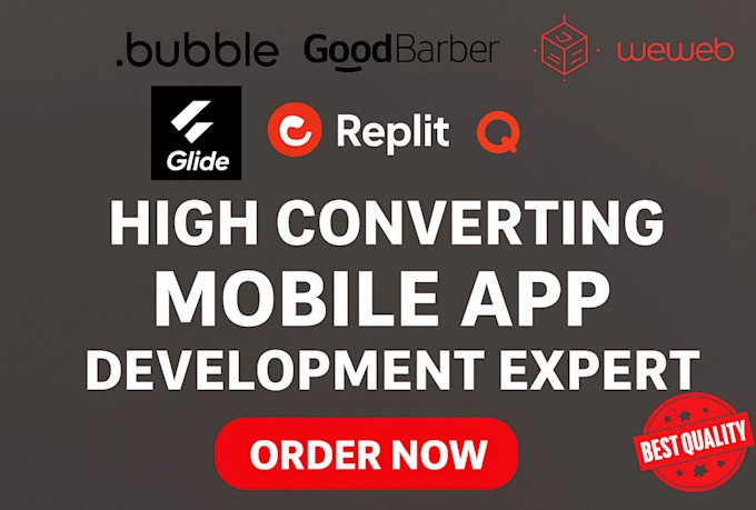 build loyalty app goodbarber base44 weweb glide replit API ai gamification app